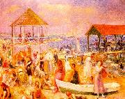 William Glackens Beach Scene near New London oil